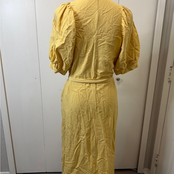 Ann Taylor Yellow Midi Dress with Bow - Picture 5 of 9